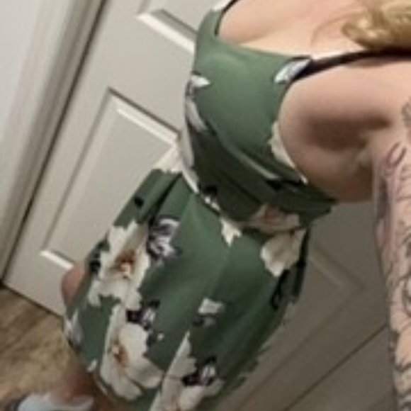 Francesca's Collections Olive Floral Mini Dress - Picture 3 of 5